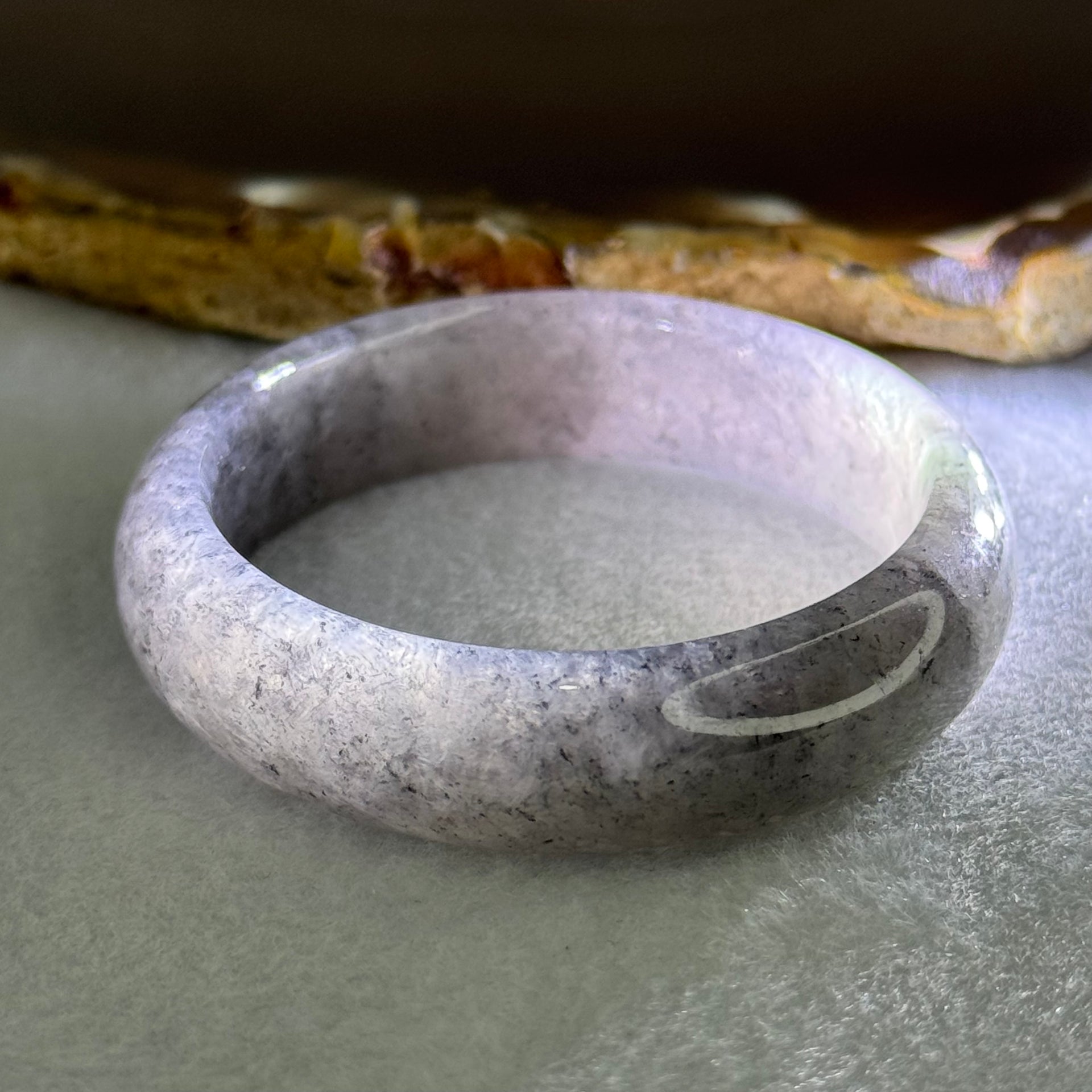 Baby Kids Type A Semi Icy Wuji Grey Jadeite Bangle Internal Diameter 40.1mm 25.02g 11.6 by 6.2mm (Fine Internal Lines) - Huangs Jadeite and Jewelry Pte Ltd