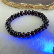 Natural Dark Blood Red Amber Beads Bracelet 天然血珀手链 7.24g 15cm 8.5mm 30 Beads - Huangs Jadeite and Jewelry Pte Ltd