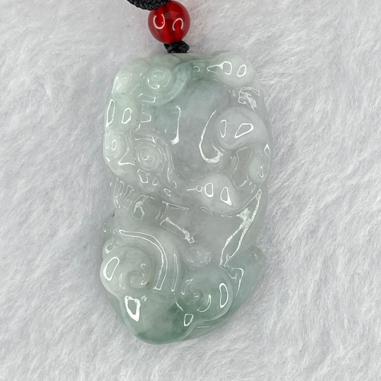 Type A Lavender Green Jadeite Pixiu Pendant 25.44g 42.1 by 24.5 by 12.5mm - Huangs Jadeite and Jewelry Pte Ltd