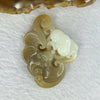 Natural Brown with White Nephrite Bat Pendant 18.57g 49.0 by 38.0 by 10.8mm - Huangs Jadeite and Jewelry Pte Ltd