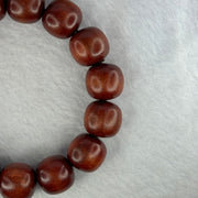 Natural India Red Rosewood Beads Bracelet 印度鸡血红小叶紫檀手链 31.41g 19cm 15.0mm 15 Beads - Huangs Jadeite and Jewelry Pte Ltd