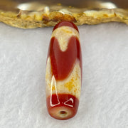 Natural Powerful Tibetan Old Oily Red Yellowish White Agate Tiger Tooth Daluo Dzi Bead Heavenly Master (Tian Zhu) 虎牙天珠 10.13g 38.8 by 12.8mm - Huangs Jadeite and Jewelry Pte Ltd