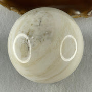 Natural White with Yellow Calcite Sphere Ball with Acrylic Display 578.5g 71.4 by 86.5mm - Huangs Jadeite and Jewelry Pte Ltd