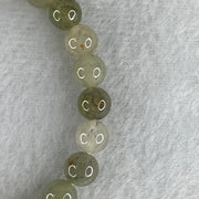 Natural Type A Light Green with Greyish Jadeite Beads Bracelet 15.27g 15cm 6.9mm 26 Beads - Huangs Jadeite and Jewelry Pte Ltd