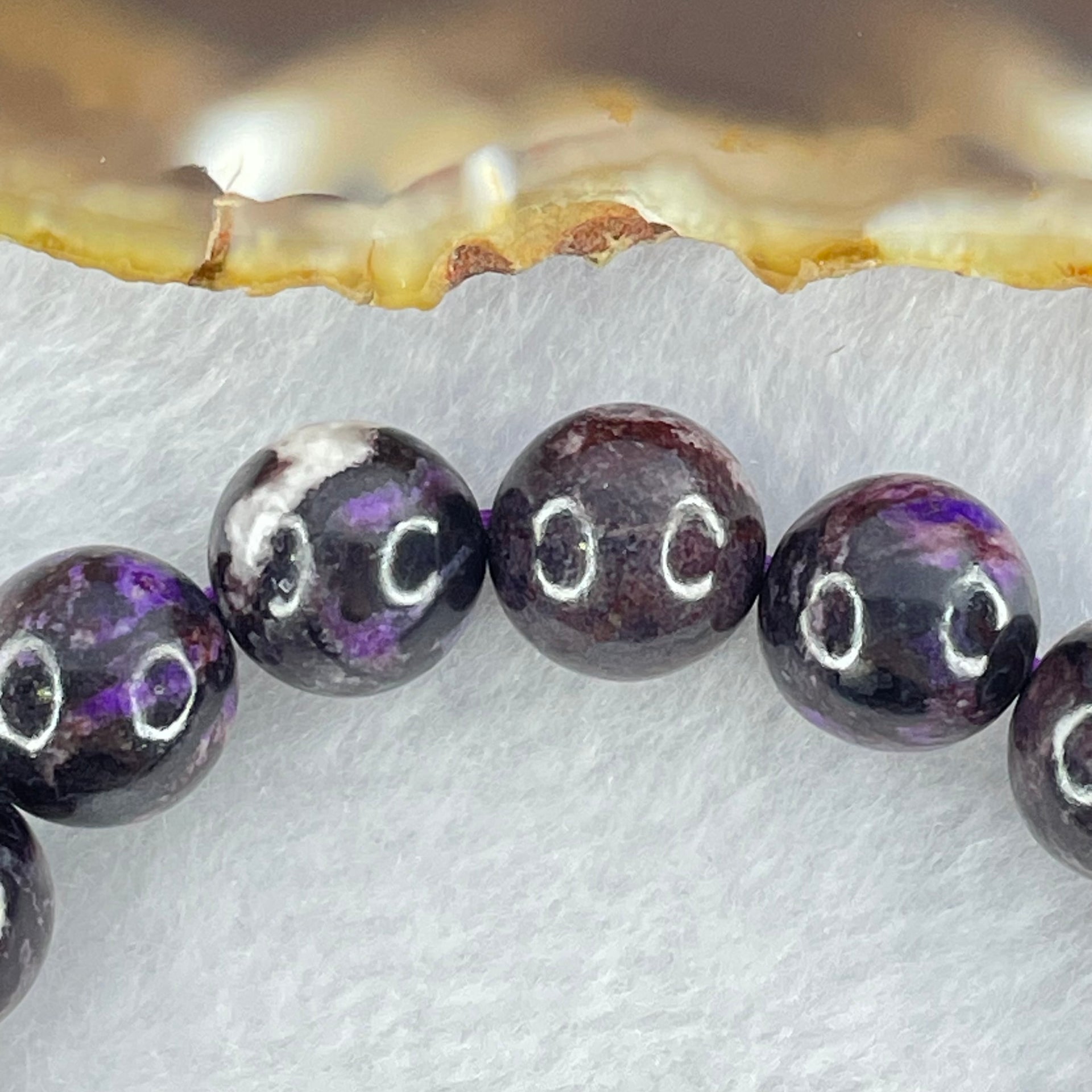 Very Good Grade Natural Sugilite Bracelet 天然苏纪石手链 33.59g 16cm 10.9mm 18 Beads - Huangs Jadeite and Jewelry Pte Ltd