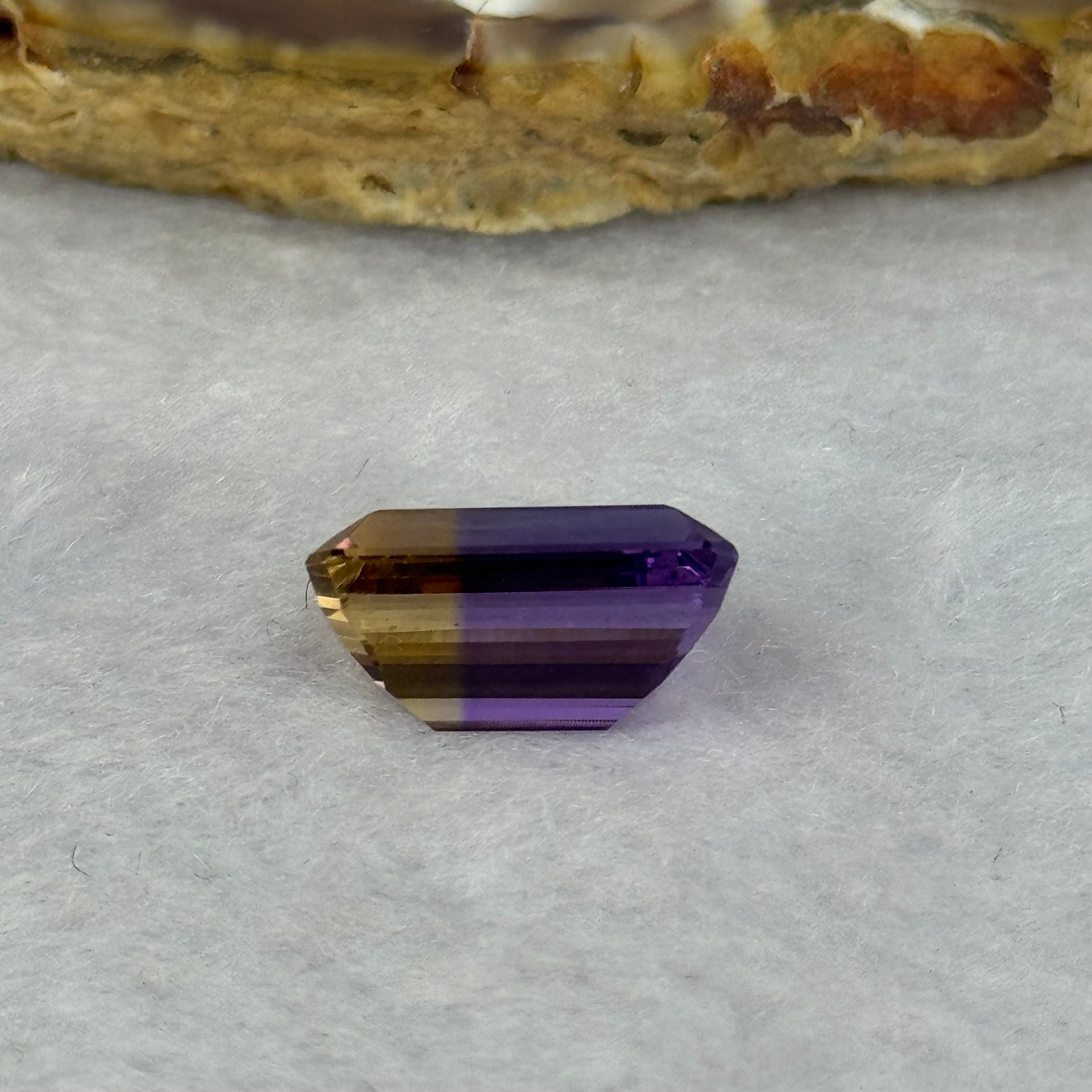 Natural Faceted Ametrine in Emerald Cut 7.71ct 14.4 by 9.4 by 7.4mm - Huangs Jadeite and Jewelry Pte Ltd