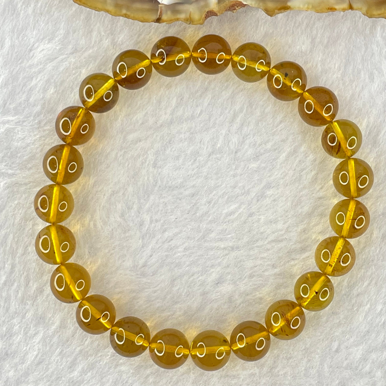 Natural Purple Honey Amber Beads Bracelet 天然紫蜜琥珀手链 5.95g 7.8mm 23 Beads - Huangs Jadeite and Jewelry Pte Ltd