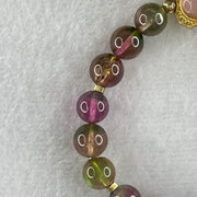 Very Good Grade Natural Tourmaline Crystal Beads with Charm Bracelet 19.74g 14cm 8.8mm 17Beads - Huangs Jadeite and Jewelry Pte Ltd