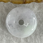 Natural Type A Wuji Grey with Green Patches Jadeite Ping An Kou Pendant | Peace Disc Talisman (2.45g | 15.5 x 4.9mm) - Huangs Jadeite and Jewelry Pte Ltd