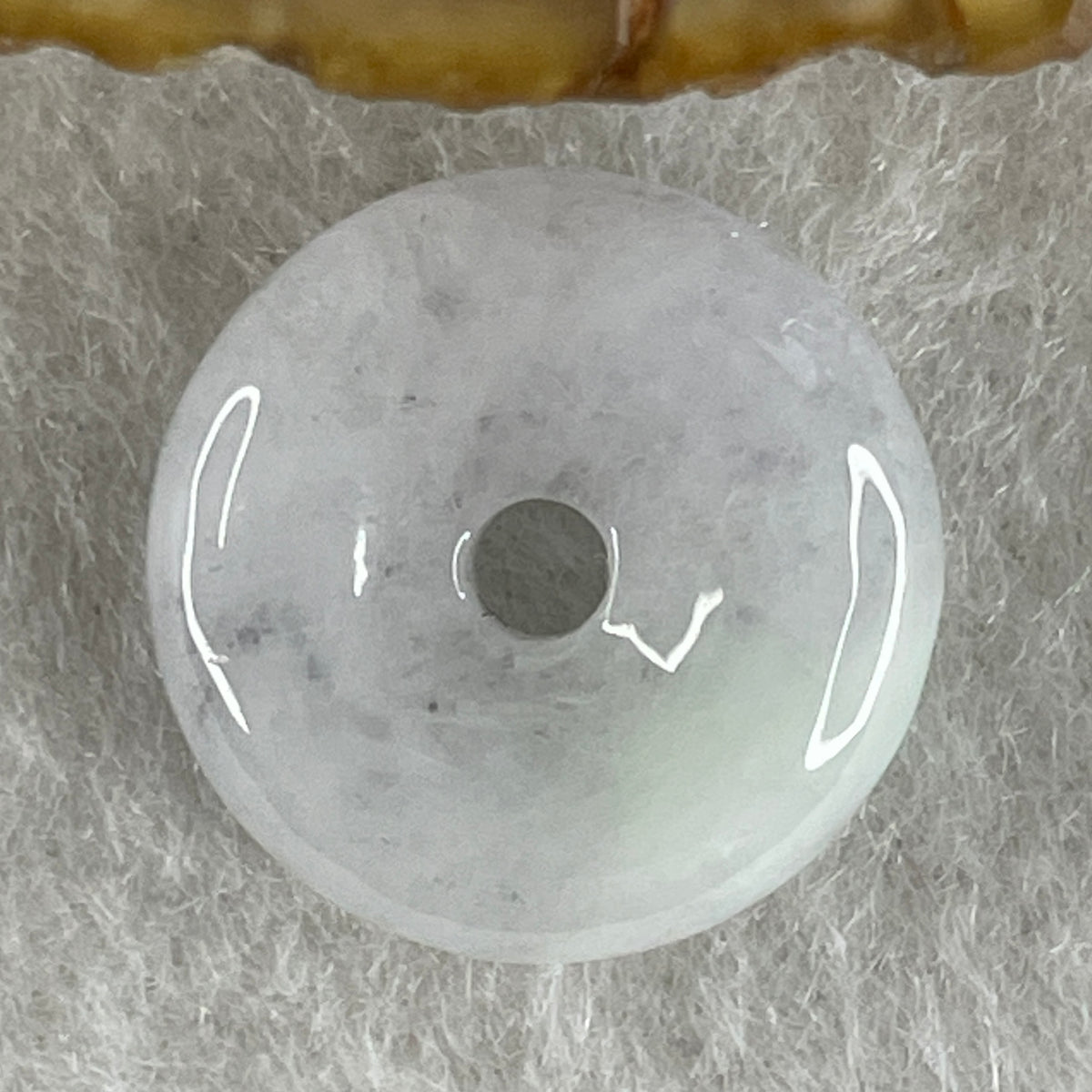 Natural Type A Wuji Grey with Green Patches Jadeite Ping An Kou Pendant | Peace Disc Talisman (2.45g | 15.5 x 4.9mm) - Huangs Jadeite and Jewelry Pte Ltd