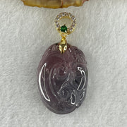 Very Very Good Natural Tourmaline Crystal Ruyi with Monkey Pendant 9.12g 29.6 b 21.4 by 7.6mm - Huangs Jadeite and Jewelry Pte Ltd