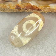 Natural Powerful Tibetan Old Oily Agate 3 Eyes Dzi Bead Heavenly Master (Tian Zhu) 三眼天诛 3.02g 20.0 by 10.1mm - Huangs Jadeite and Jewelry Pte Ltd