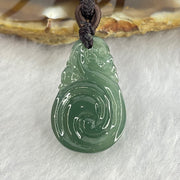 Type A Blueish Green Jadeite Dragon Ruyi Pendent 6.46g 25.1 by 16.2 by 7.2mm - Huangs Jadeite and Jewelry Pte Ltd