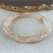 Natural Pink Flower Agate Oval Bangle Set | (63.99g | 54.6mm ID| 8.2 x 7.1mm | Blooming Self-Love & Emotional Renewal Anchor, Feng Shui Harmony & Petite Guifei Stacking Bangle Set) - Huangs Jadeite and Jewelry Pte Ltd