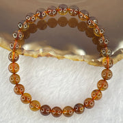 Natural Purple Amber Beads Bracelet 天然紫蜜琥珀手链 4.30g 16cm 6.5mm 28 Beads - Huangs Jadeite and Jewelry Pte Ltd