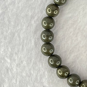 Natural Pyrite Beads Bracelet 天然黄铁矿手链 13.77g 13cm 6.5mm 25 Beads - Huangs Jadeite and Jewelry Pte Ltd