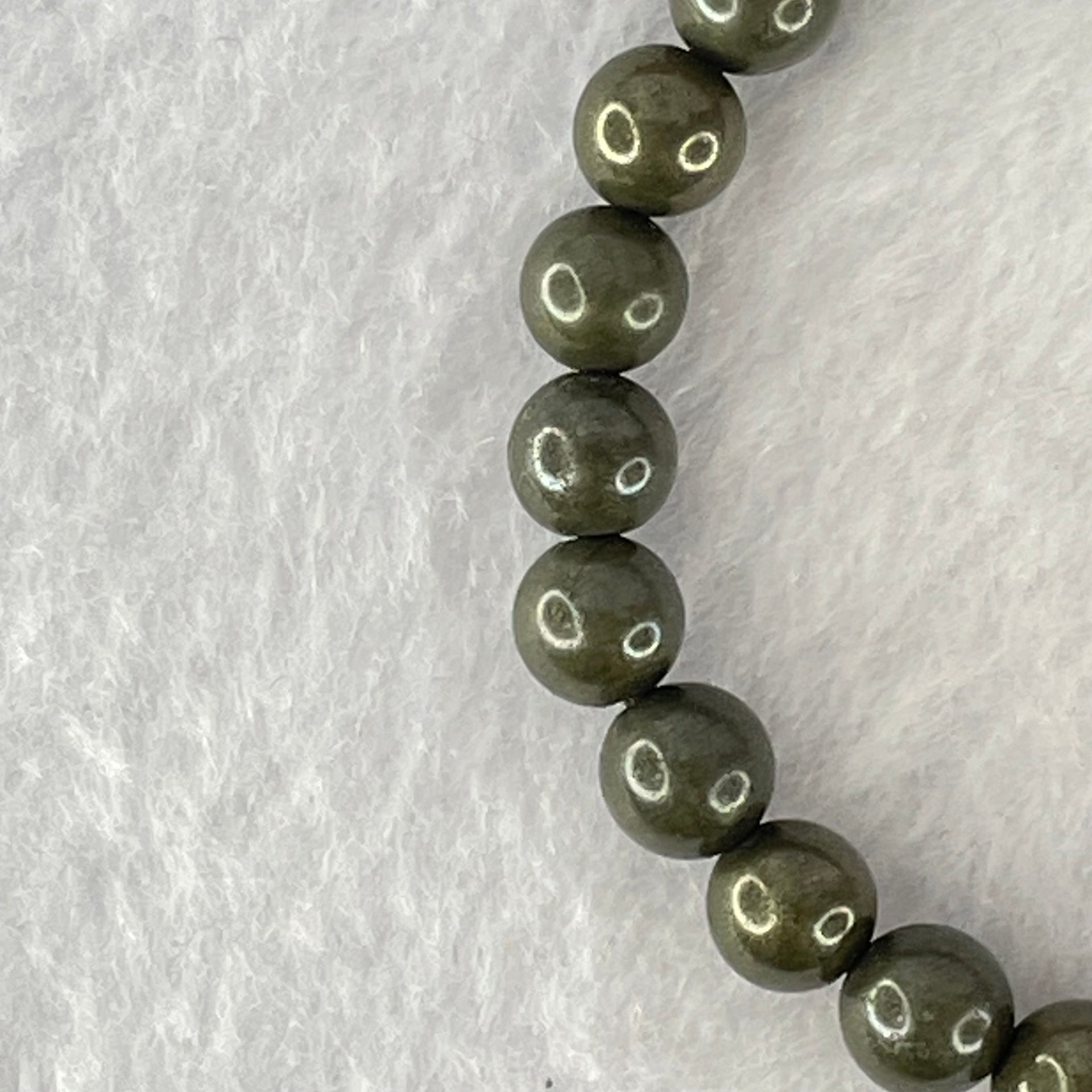 Natural Pyrite Beads Bracelet 天然黄铁矿手链 13.77g 13cm 6.5mm 25 Beads - Huangs Jadeite and Jewelry Pte Ltd