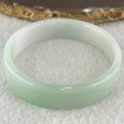 Type A Green Lavender with Yellow Spot Jadeite Flat Round Bangle 27.20g Internal Diameter 51.8mm 12.7 by 4.0mm (Perfect) - Huangs Jadeite and Jewelry Pte Ltd