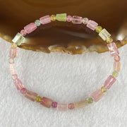 Natural Tourmaline Crystal Barrel Bracelet 6.34g 15.5cm 5.2 by 8.5mm 18Beads - Huangs Jadeite and Jewelry Pte Ltd