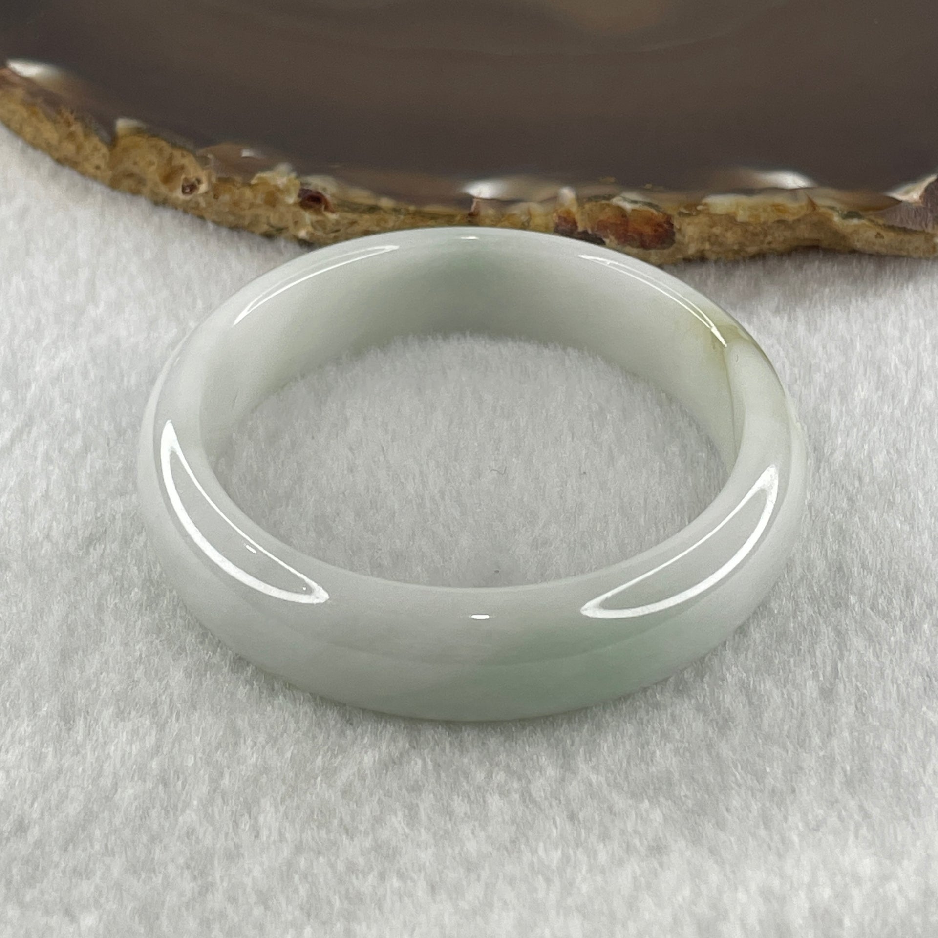 Natural Type A Faint Green Faint Lavender Jadeite Oval Bangle 39.13g Inner Diameter 54.4mm 12.5 by 6.5mm (Very Very Slight Internal Lines) - Huangs Jadeite and Jewelry Pte Ltd