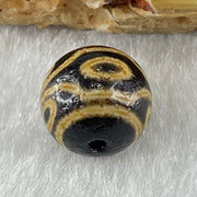 Natural Powerful Tibetan Old Oily Agate 6 Eyes Dzi Bead Heavenly Master (Tian Zhu) 六眼天诛 1.46g 10.3 by 10.4mm - Huangs Jadeite and Jewelry Pte Ltd