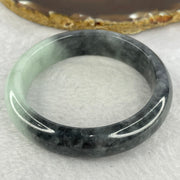 Type A Grey Wuji with Light Green Jadeite Bangle 62.29g Inner Diameter 55.1mm 14.2 by 8.6mm (Very Fine Internal Lines) - Huangs Jadeite and Jewelry Pte Ltd