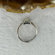 Type A High ICY White Jadeite with Crystals in S925 Sliver Ring (Adjustable Size) 2.01g 8.9 by 5.5 by 3.1mm - Huangs Jadeite and Jewelry Pte Ltd