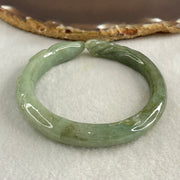 Type A Green with Dark Green Piao Hua Jadeite 9 Tail Fox Bangle Internal Diameter 55.6mm 41.22g 12.5 by 8.4mm (Internal Lines) - Huangs Jadeite and Jewelry Pte Ltd