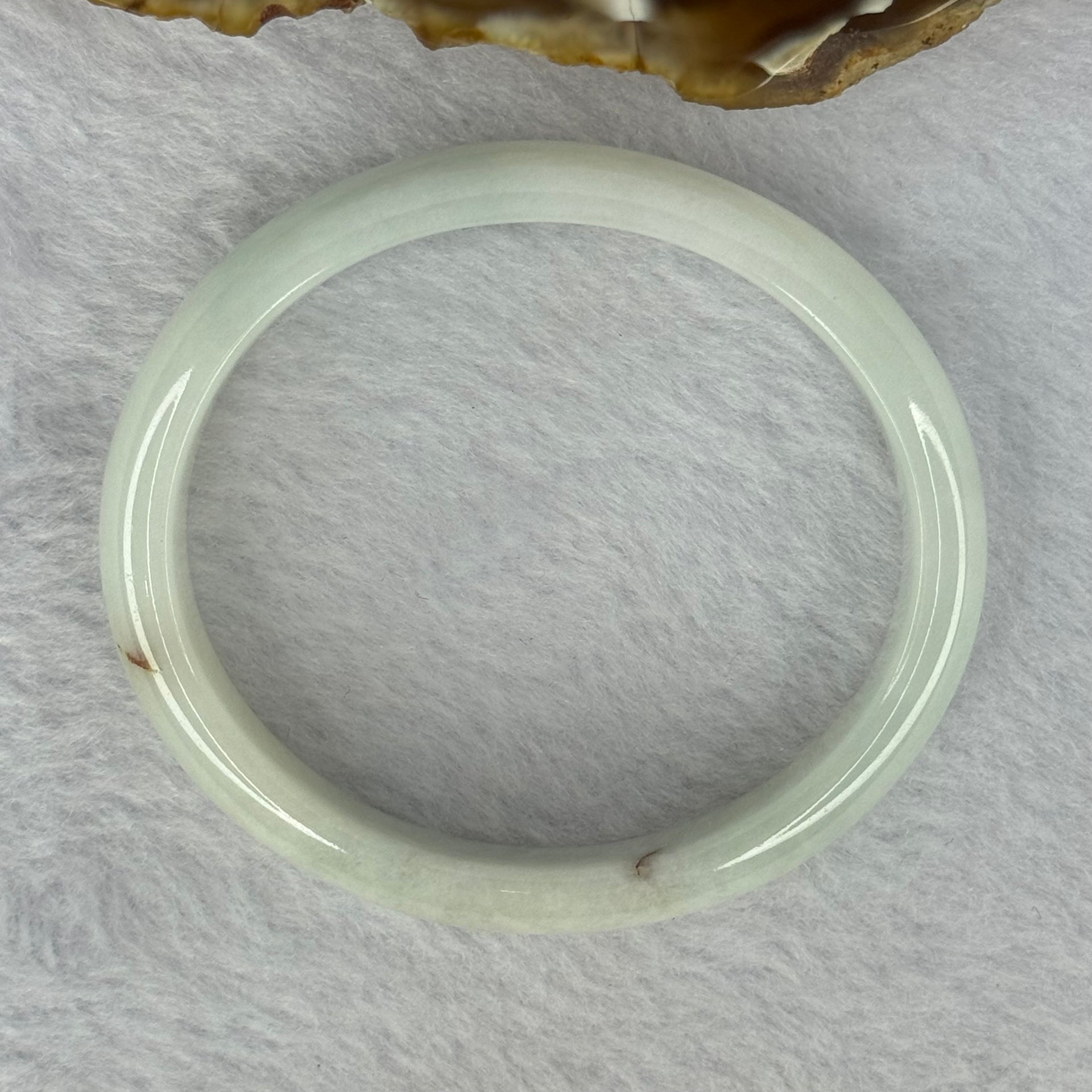 Type A Sky Blue Jadeite Oval Bangle 34.39g Internal Diameter 53.7mm 12.5 by 6.2mm (Slight External Line) - Huangs Jadeite and Jewelry Pte Ltd