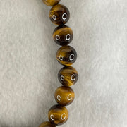 Natural Yellow Tiger's Eye Quartz Beads Bracelet 18.29g 16cm 8.4mm 23 Beads - Huangs Jadeite and Jewelry Pte Ltd
