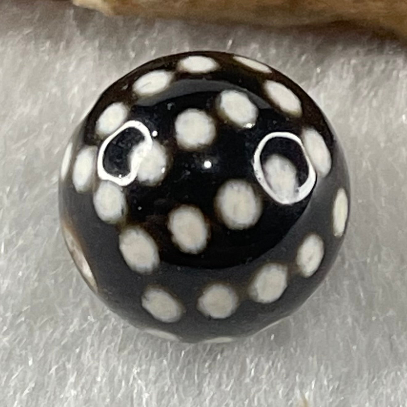 Natural Powerful Tibetan Old Oily Agate 50 Eyes Dzi Bead Heavenly Master (Tian Zhu) 五十眼天诛 1.47g 10.2 by 10.4mm - Huangs Jadeite and Jewelry Pte Ltd