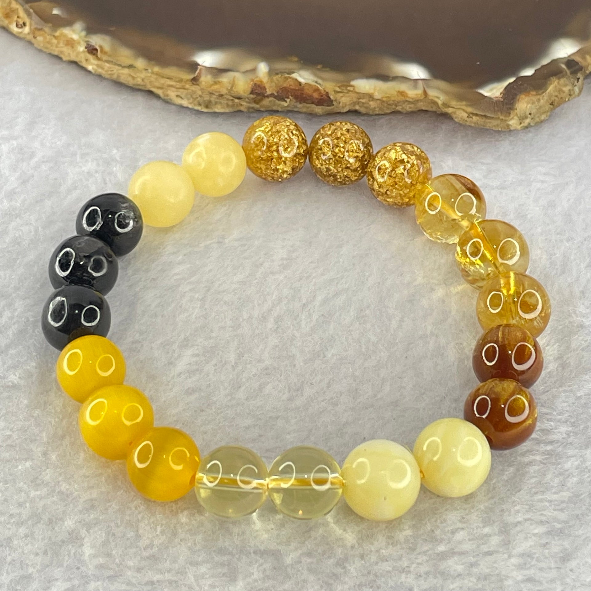 Prosperity Mixed Crystals and Acyclic Beads Bracelet 25.22g 17cm 10.3mm 20 Beads - Huangs Jadeite and Jewelry Pte Ltd