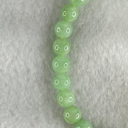 Type A Intense Bright Apple Green Jadeite Beads Bracelet 11.45g 15cm 6.1mm 30 Beads - Huangs Jadeite and Jewelry Pte Ltd