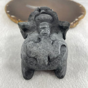 Rare Natural Tibetan Meteorite Tektite Pixiu Display 368.5g 93.0 by 58.7 by 44.8mm - Huangs Jadeite and Jewelry Pte Ltd