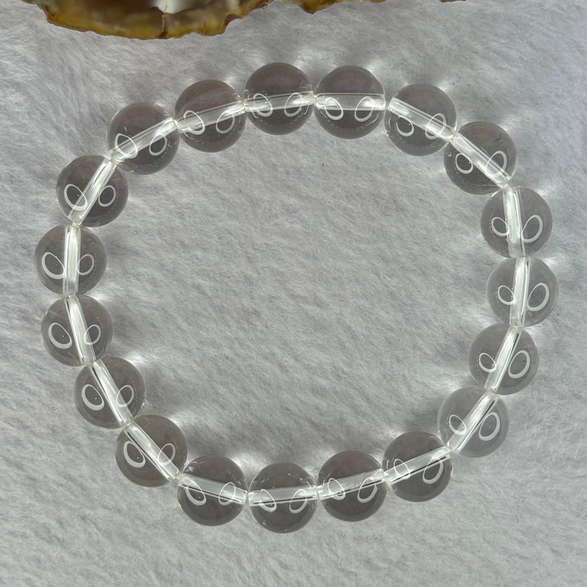 Natural Clear Quartz Bracelet 天然白水晶手链 30.62g 17cm 10.6mm 19 Beads - Huangs Jadeite and Jewelry Pte Ltd