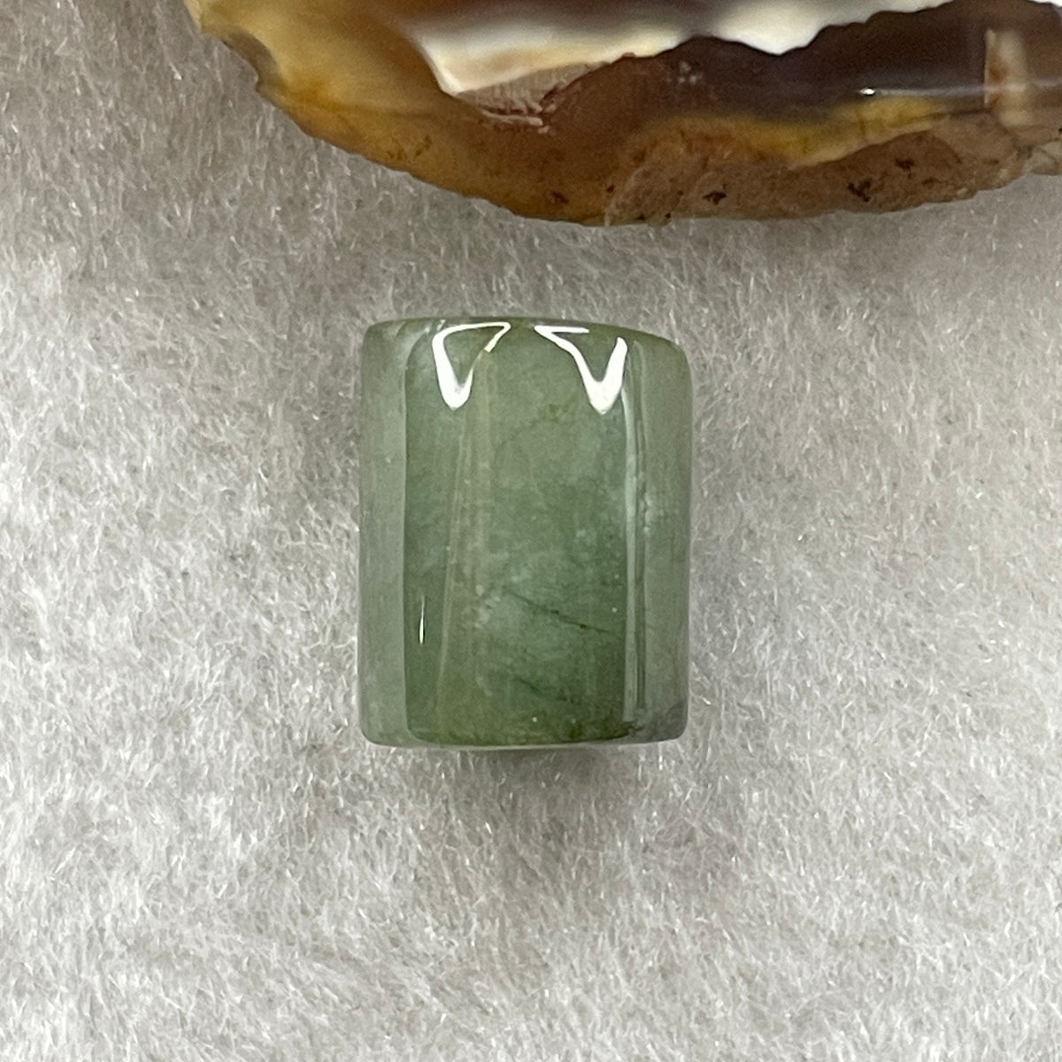 Natural Type A Brownish Green & Green Jadeite Lu Lu Tong Charm Pendant |  Cylinder Smooth Fortune & Career Breakthrough (2.45g | 12.0 x 9.3mm) - Huangs Jadeite and Jewelry Pte Ltd