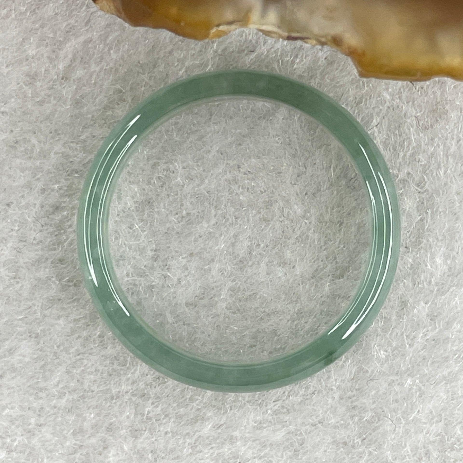 Certified Natural Type A Semi Icy Green Jadeite Ring 1.27g 3.7 by 2.1mm US 7.5 HK 16.5 (Perfect) - Huangs Jadeite and Jewelry Pte Ltd