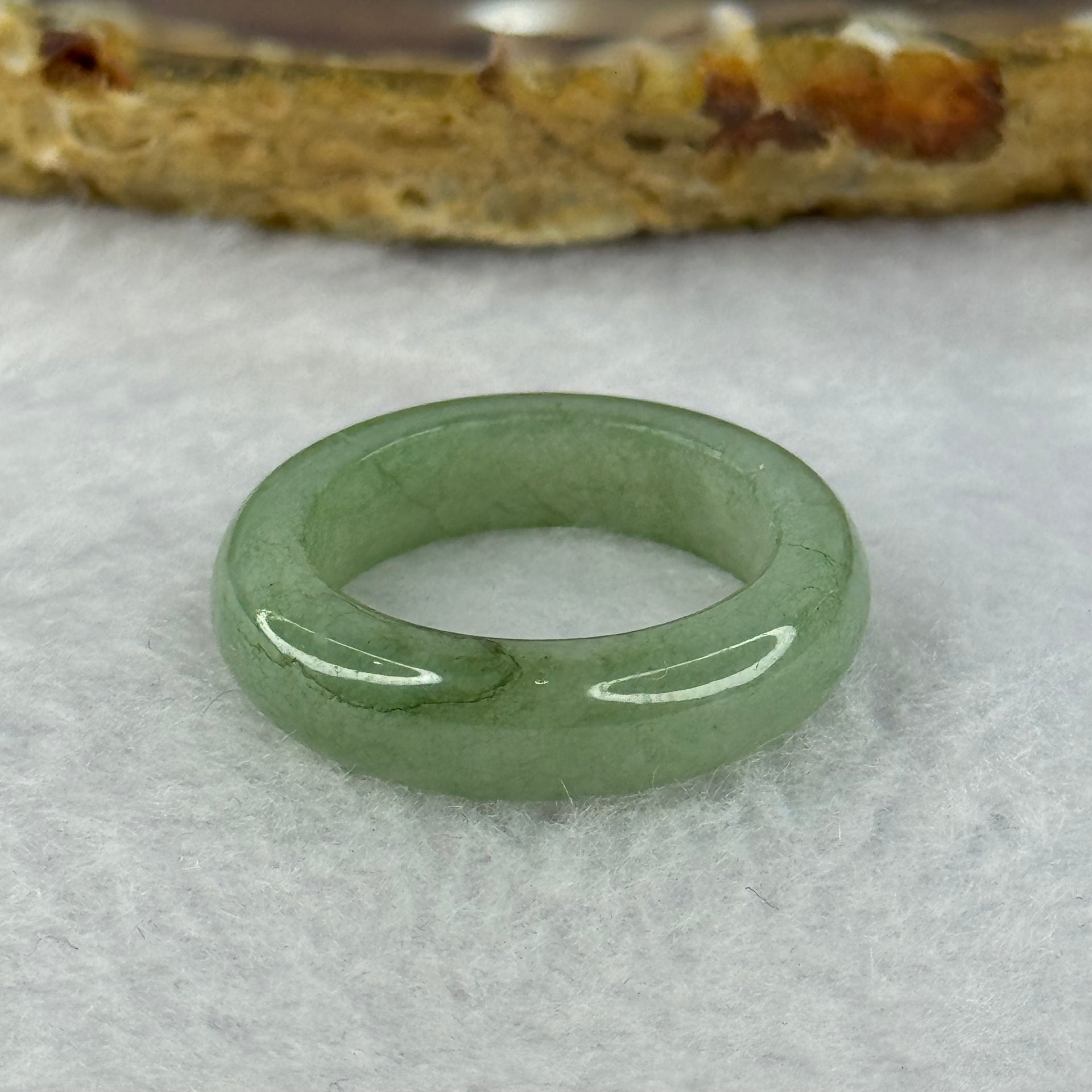 Type A Green Jadeite Ring 3.89g 5.5 by 3.8mm US7.25 HK16 (External Line) - Huangs Jadeite and Jewelry Pte Ltd