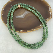 Type A Green with Dark Green Piao Hua Jadeite Beads Necklace 70.43g 76cm 7.5mm 108 Beads - Huangs Jadeite and Jewelry Pte Ltd