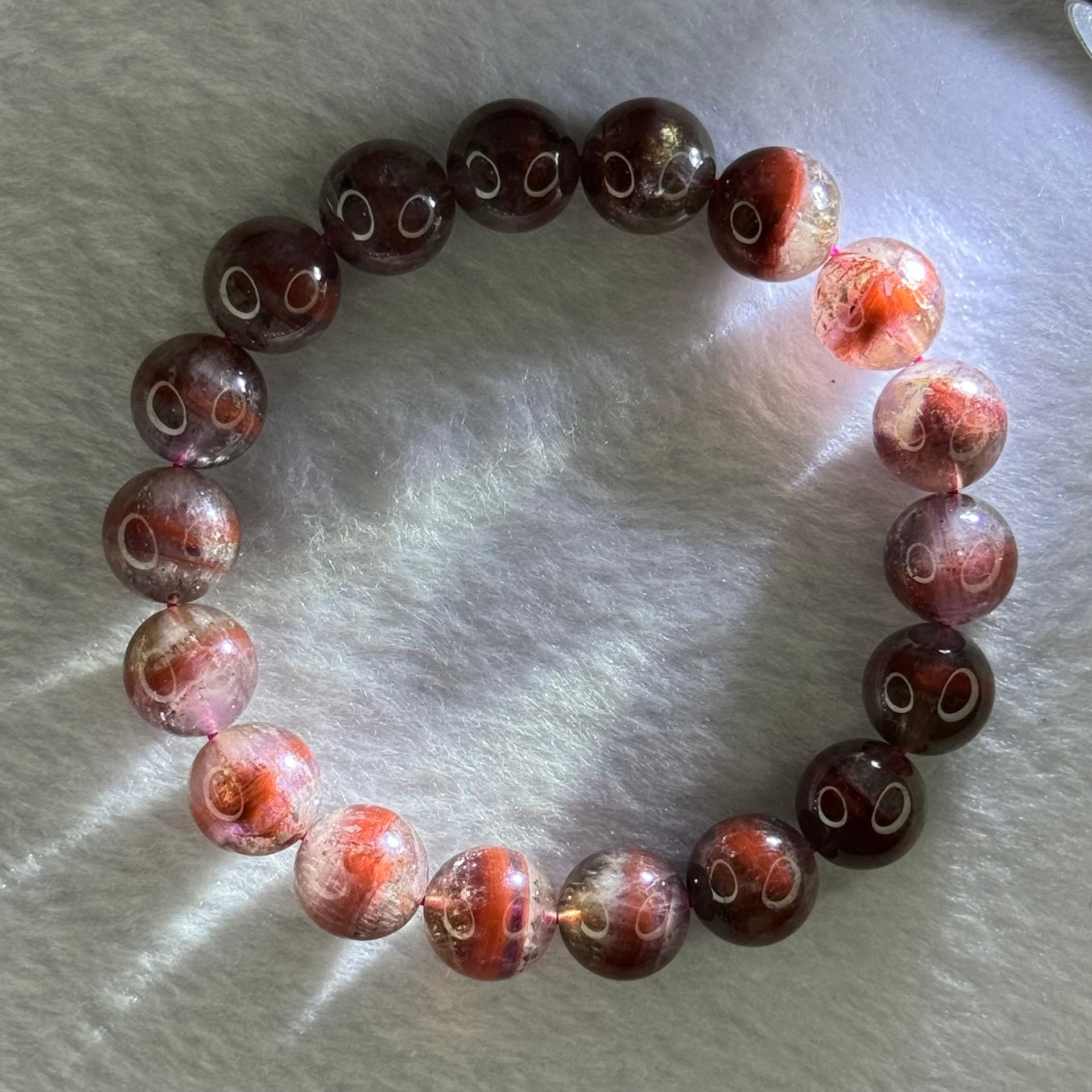Above Average Natural Auralite 23 Bracelet 天然激光23手链 39.33g 18cm 11.8mm 18 Beads - Huangs Jadeite and Jewelry Pte Ltd