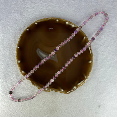 Average Grade Natural Super 7 Crystal Beads Necklace 天然超级七水晶珠项链 39.26g 54cm 7.4mm 80 Beads