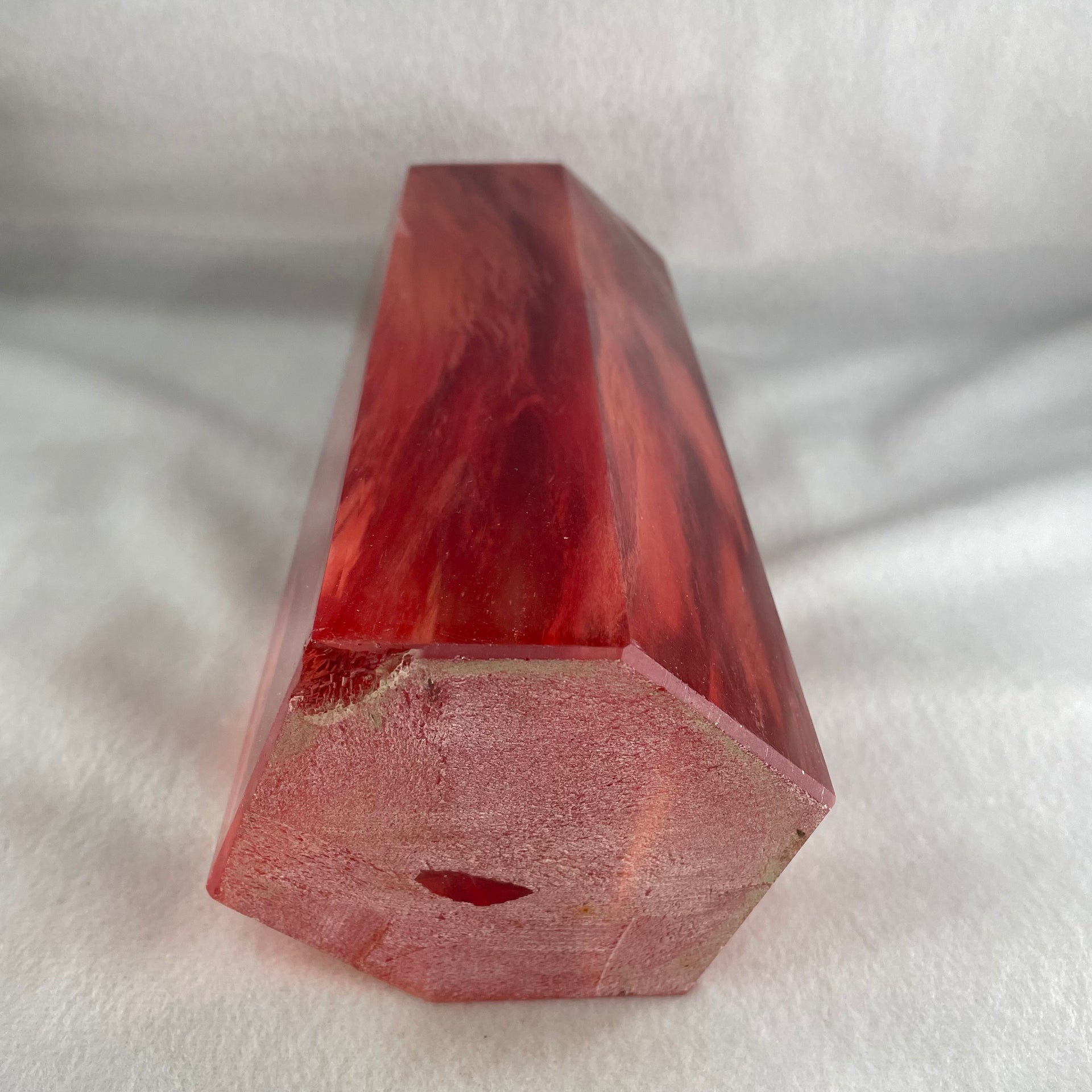 Cherry Quartz Tower with Wooden Stand Display 2446.6g 84.6 by 81.5 by 240.0mm - Huangs Jadeite and Jewelry Pte Ltd
