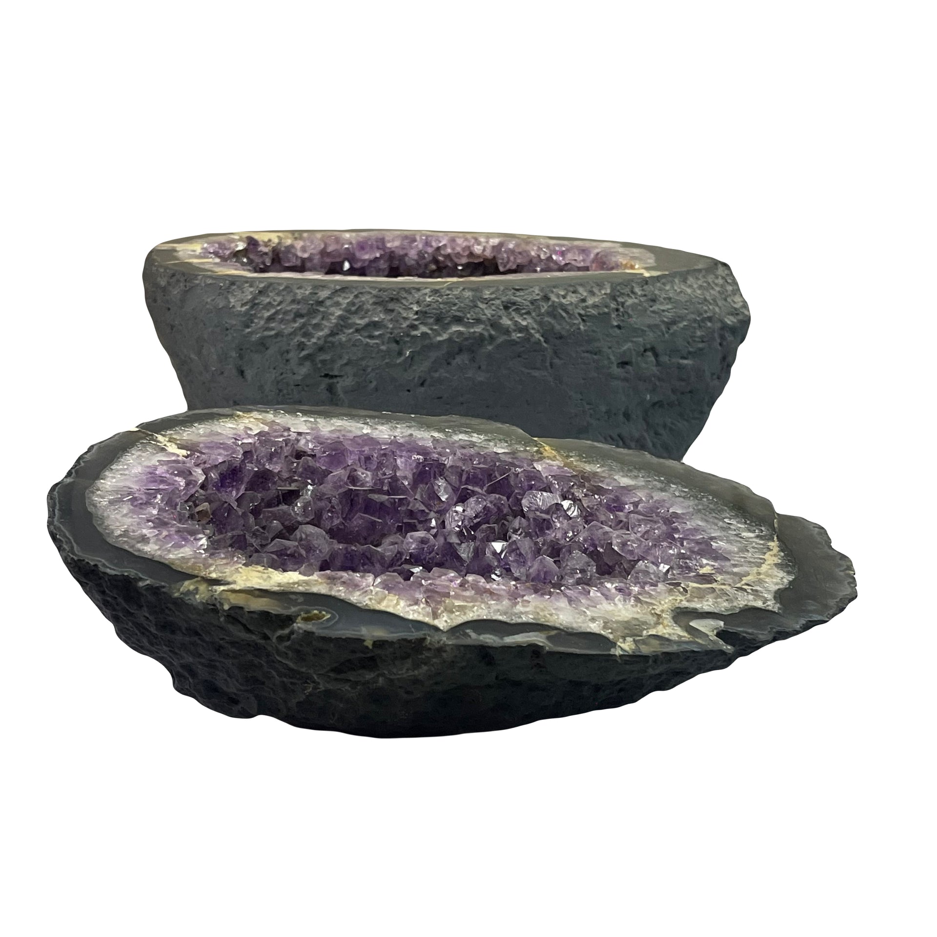 Natural Brazil Amethyst Cave with White Calcite 8,4654kg 267.0x230.0x153.0mm - Huangs Jadeite and Jewelry Pte Ltd