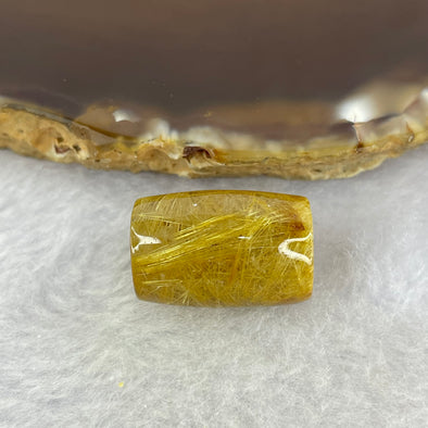 Good Grade Natural Golden Rutilated Quartz Crystal Lulu Tong Barrel 天然金顺发晶水晶露露通桶 
5.84g 10.9 by 12.6mm - Huangs Jadeite and Jewelry Pte Ltd