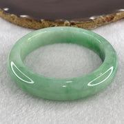 Certified Natural Type A Light Apple Green with Emerald Green Fluorite Piao Hua Jadeite Bangle 75.87g Internal Diameter 58.0mm 13.5 by 10.0mm ( Slight Internal Line) - Huangs Jadeite and Jewelry Pte Ltd