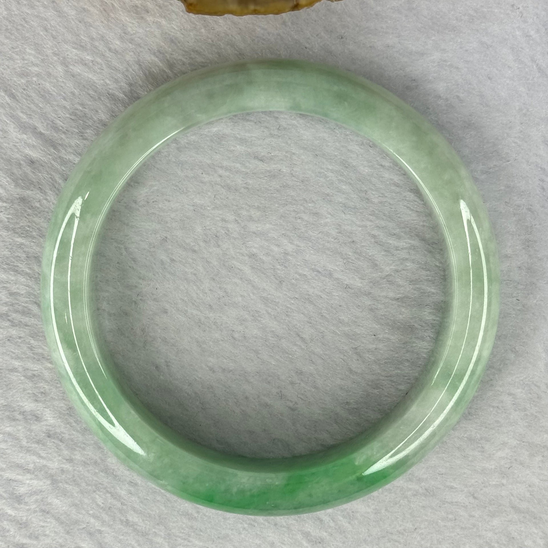Type A Green with Apple Green Patches Jadeite Bangle 56.91g Inner Diameter 54.8mm 13.6 by 8.3mm (Slight Internal Lines) - Huangs Jadeite and Jewelry Pte Ltd