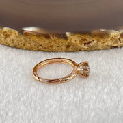 Champagne Color Cubic Zircoina in S925 Sliver in Rose Gold Color Ring 2.17g 6.3 by 3.6mm - Huangs Jadeite and Jewelry Pte Ltd