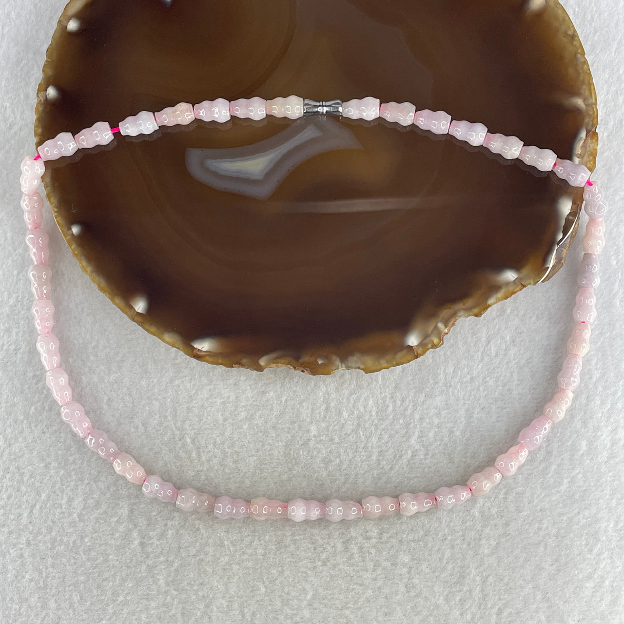 Natural Type A Pinkish Jadeite Hulu Necklace 30.50g 45cm 6.5mm 43 Hulu - Huangs Jadeite and Jewelry Pte Ltd