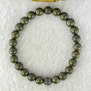 Natural Pyrite Beads Bracelet 天然黄铁矿手链 13.77g 13cm 6.5mm 25 Beads - Huangs Jadeite and Jewelry Pte Ltd