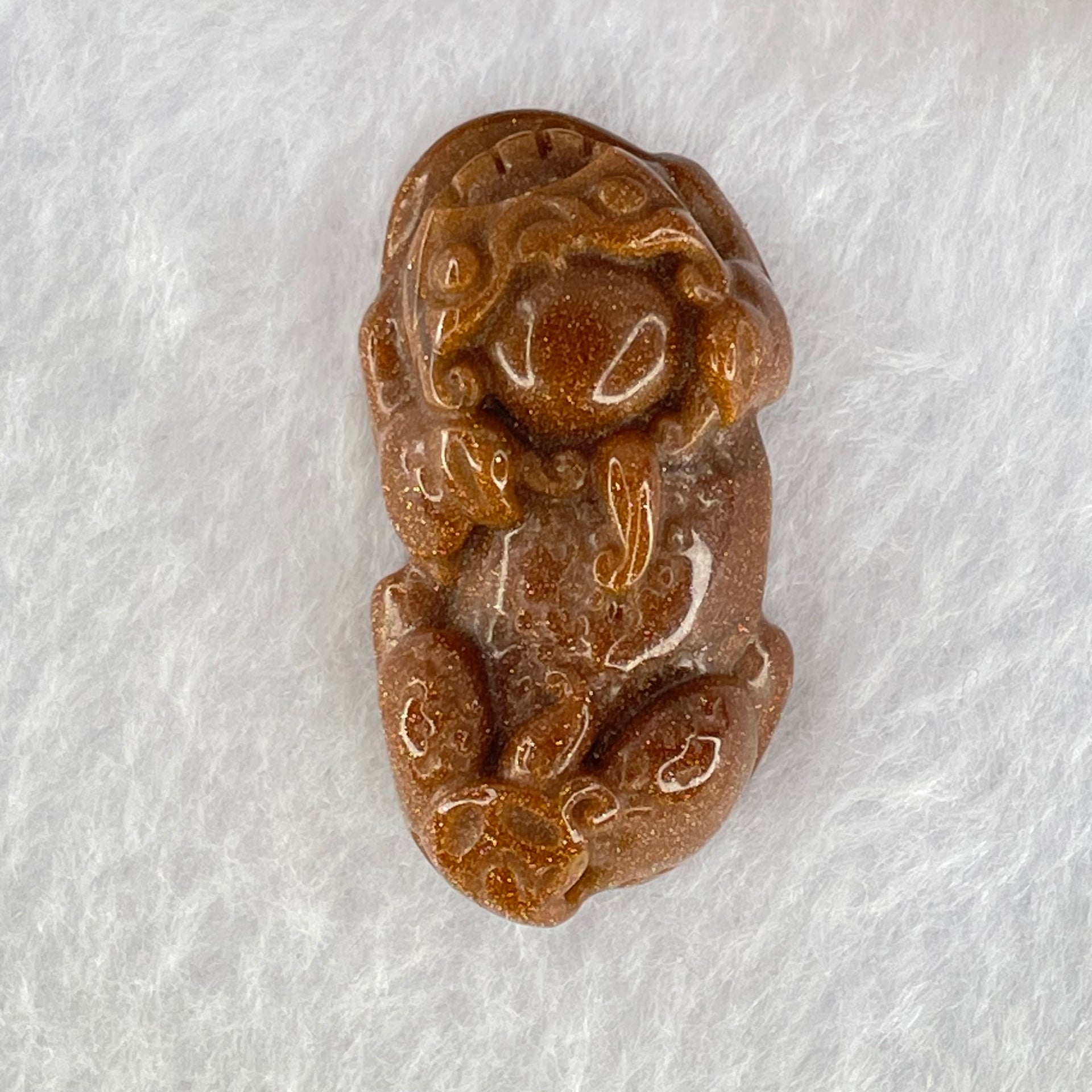 Brown Goldstone Pixiu Charm 13.46g 37.5 by 19.9 by 12.5mm - Huangs Jadeite and Jewelry Pte Ltd